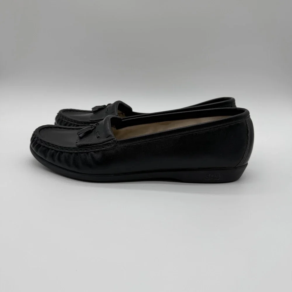 SAS Women's Leather Tassel Kiltie Loafers Tripad Comfort Shoes Ortho Black 10